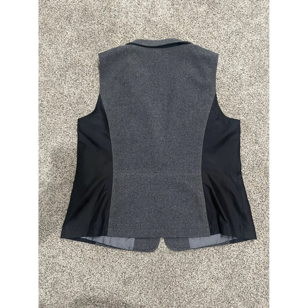 Lafayette 148 New York Convertible Wool Blend Blazer Vest Grey Black Size 14